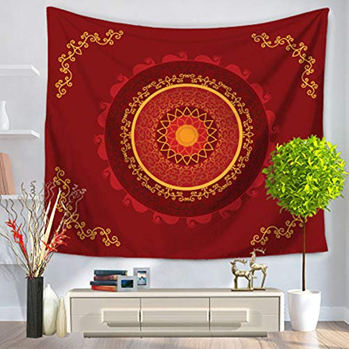 DOTBUY Mandala wandteppich, Hippie Wandteppiche Mandala Bohemian Psychedelic komplizierte indischen Tagesdecke Beach Tapestry Yoga Meditation Mat (Groß (150 x 200cm), Rot)