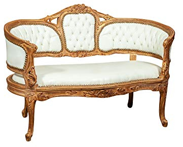 Biscottini Barocksofa 130 x 60 x 85 cm | Schlafzimmer Louis Xiv | 2-Sitzer-Sofa barocken Sessel