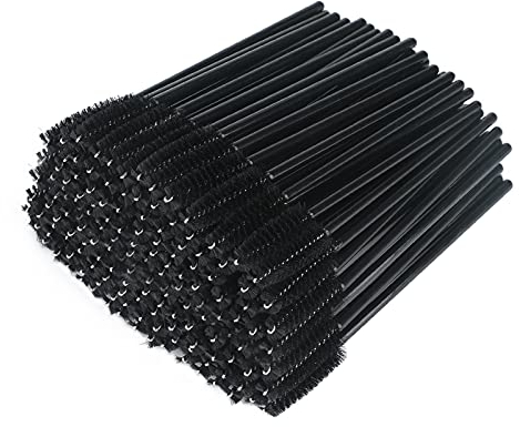 G2PLUS 300 Stück Einweg Wimpernbürste, Wimpernbürstchen Wimpern-Applikator Bürste für Mascara, Wimpernverlängerung Schwarz