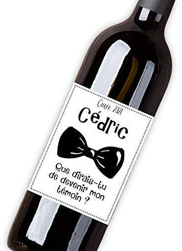 Étiquette personnalisable pour bouteille vin ou de champagne - Demande originale futur témoin de mariage (Témoin homme)