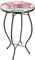 GEEZY Mosaic Garden Table – Large Butterfly Design, Weatherproof Glass & Iron, Small Round Outdoor Patio Coffee Versatile Bistro Side Table Plant Stand for Home & Gift, 30.5 cm, Garden Tables Only