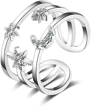 YAZILIND Multilayer Open Ring Mode Index Fingerring Frauen Schwanz Ring Persönlichkeit Offene Ringe Party Schmuck Einstellbar