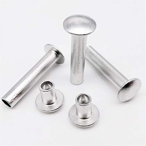 Vis de Chicago, 10 / M2 M2.5 M3 50pcs M4 M5 M6 GB873 ronde en aluminium Bouton plat Truss tête Demi Semi Rivet creux (Color : M2.5 50pcs, Size : 3mm)