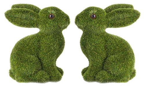 BESPORTBLE 2 Stücke Moos Kaninchen Osterhasen Figuren Hase Dekofigur Styropor Form Gartenfiguren Garten Skulptur Statue für Frühling Ostern Deko Frühlingsdeko Wohnzimmer Tischdeko Kinder