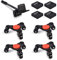 Ronlap 6-Inch Möbel Transportroller Set 9-teilig 4 Möbelroller & 1 Lastenheber & 4 Hebevorrichtung, 200kg Tragfähigkeit, Umzugshelfer für schwere Möbeln, Schwarz
