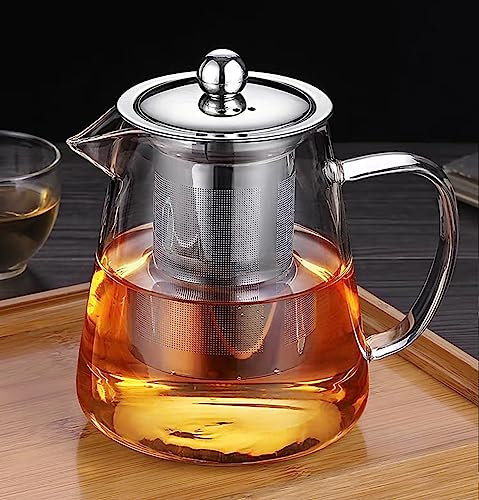 OBOR Tea Pot, Glass Teapot with Infuser, Teapot for Blooming and Loose Leaf, Small Teapot for 1 at Home/Office (L-950)