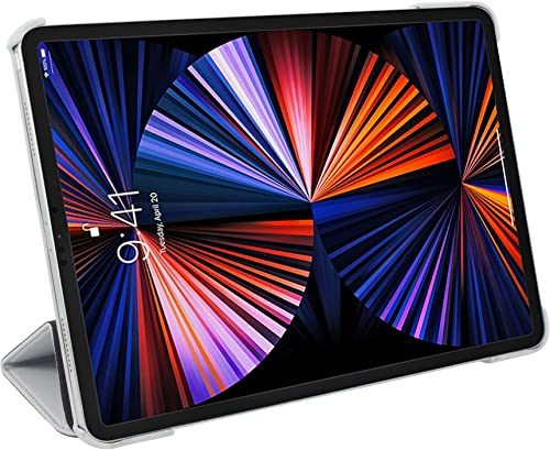 StilGut Couverture entwickelt für iPad Pro 12.9 (2022 & 2021 & 2020) Hülle - iPad Pro 12.9 Hülle aus Leder mit Smart Cover, Lederhülle, Case - Grau Nappa
