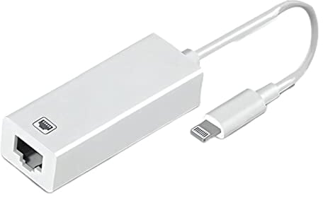 [Certificato Apple MFi] Adattatore da Lightning a Ethernet, RJ45 Ethernet LAN con connettore a 8 pin compatibile con iPhone 13/12/11/XS/XR/X/8/7/iPad/iPod, Plug and Play, supporta 100Mbps