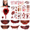 HOWAF Halloween Temporäre Tattoos, Halloween Narben Tattoos Halloween Zombie Gefälschten Scars Blut Wunden Tattoos Aufkleber Halloween Tattoo Gesicht für Halloween Kostüm Makeup Stützen Halloween Deko
