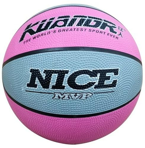 Pegasi Basketball Größe 6: 72-74 cm 450-500g - Indoor und Outdoor - Basketbälle für Kinder - Gute Griffigkeit - Sehr stark - Basketball Zubehör - Kunststoff - Rosa/Blau