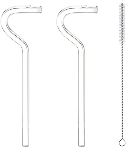 Anti Wrinkles Lip Straw with 2 Cleaning Brushes - Anti Wrinkle Drinking Straw, No Lip Wrinkle Straw Wrinkle Free Straw, Thickening Glass Flute Straws Drinking Reusable Lip Flip Straw (Color : 2PC)