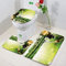 Rutschfeste Badematten 3 teiliges Set,Spa und Zen Bild von Bambusstielen Kerze und Basaltsteinen Theraphy Relaxin,Hohe Wasseraufnahme, weiche Mikrofaser, WC-Vorleger, WC-Sockelmatte, maschinenwaschbar