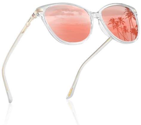 AVAWAYGrau Retro polarisierte Sonnenbrille für Damen UV-Schutz Damenbrille für Fotografie Wandern Reisen Fahren Kategorie 3 Vintage Acetat Rahmen
