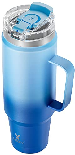 Meoky 2-in-1 Stainless Steel Vacuum Insulated Tumbler with Handle and Straw, 1.18L, Keeps Cold for 34 Hours or Hot for 10 Hours