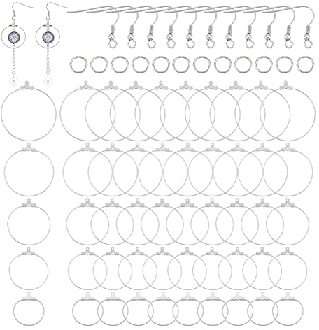 UNICRAFTALE 50 pieza Kit para Hacer Aretes Colgantes Aretes de Aro Alambre de Acero Inoxidable Aretes Colgantes con 60 ganchos para Aretes 60 anillos Abiertos para Hacer Joyas DIY