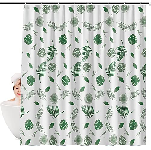 RHNCPGY Wasserdichter Duschvorhang mit Motiv, Duschvorhang mit Schlaufen Weiß, Duschvorhang Plastik Blickdicht für Badezimmer (180x180cm)