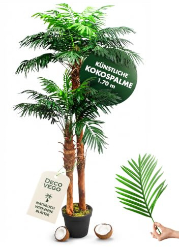 Decovego Plante Artificiel Palmier Plante Arbre Artificiel Artificielle Sélection, Sélection Plante d'palmier:Palmier modèle 23 (170 cm)
