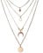 Cosswe Multi Layered Pendant Necklace, Choker Moon Gold Necklace for Women Girls