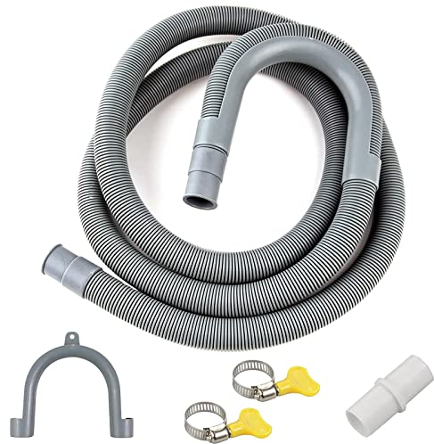 Ablaufschlauch Verlängerung, 1/1.5/2/2.5/3/4/5/6/7M, Abwasserschlauch Spülmaschine, Ablaufschlauch Schlauch Universal, inkl Schlauchverbinder und Schlauchschellen, für Waschmaschine Geschirrspüler