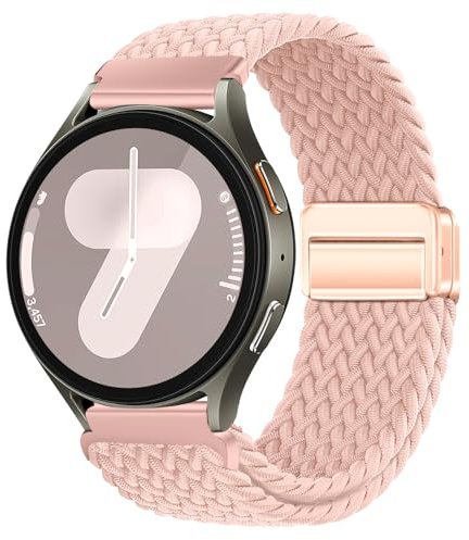 XMUXI 20mm Watch Straps Compatible with Samsung Galaxy Watch 7/6/5/4/FE/6 Classic/5 Pro/4 Classic/Huawe GT2/GT3 42mm Sport Strap Quick Release Vivoactive 6 Strap Nylon for Women Men Pink