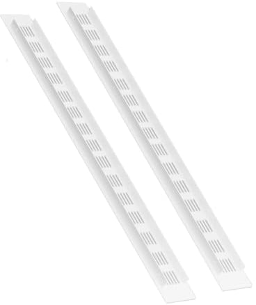 2 Blanco de Rejilla de Ventilación de 600mmx50mm, Aleación de Aluminio, Cubierta de Ventilación de Cocina, Rejillas de Ventilación de Armario, Rejilla de Ventilación de Pared