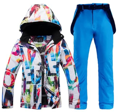 Ski Anzug Frauen Winter Weibliche Snowboard Jacken Und Hosen Warme Wasserdichte frauen Jacke Outdoor Skifahren Outfits, 1 Set (wie abgebildet) 04, L
