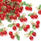 DanLingJewelry 30pcs Glass Red Cherry Acrylic 3D Charms with Loop for DIY Jewellery Making Accessories