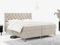 MKS MEBLE Boxspringbett 180x200, Bett 180x200 mit Matratze H3, Boxspringbett 180x200 mit Bettkasten und Topper, Polsterbett 180x200 Füße - GRIMALDI - 180x200 - Beige Struktur - H3