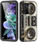 BFUKVOU Schutzhülle für Galaxy S24 Plus mit integriertem Ständer, stoßfest, staubdicht, sturzsicher, 3-lagige Schutzhülle in Militärqualität, 17 cm (6,7 Zoll) 2024, Vintage 80er Jahre Boombox