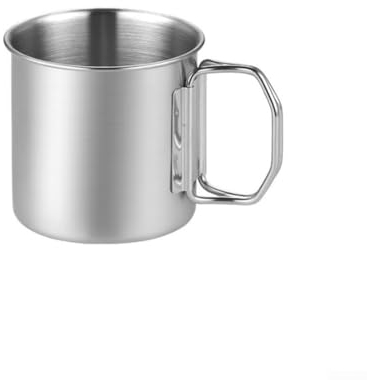 DAZZLEEX Vaso plegable taza camping Taza de acero inoxidable con práctica asa plegable, perfecta para viajes por carretera y camping (260 ml)