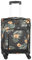 Franky Koffer T1-S Weichgepäck Trolley aus Polyester mit 360° Leichtlaufrollen, Reißverschlussfach und Front Taschen | 47cm x 79cm x 31/35cm (Dark Flower, S-Handgepäck 55cm)