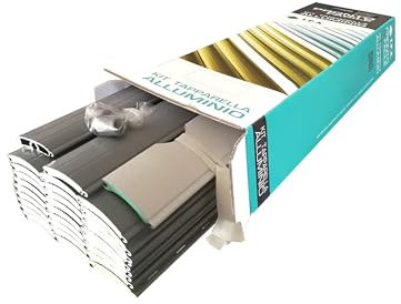 TAPPARELLA SU MISURA IN ALLUMINIO - KIT SU MISURA PRONTO FACILE DI I.P.A. (ALU104 - GRIGIO, L123XH160)