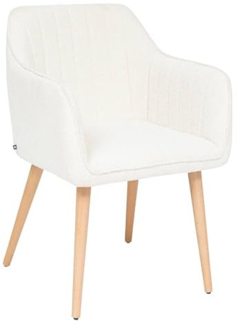Atmosphera - Fauteuil à dîner visoca Bouclette Blanc