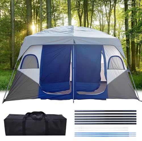 Kzuaksbe Tienda de campaña 4-12 Personas Familiar Camping Tent Tienda campaña Grande Montaje rapido Tienda de Playa Carpa Jardin Plegable 4x3m Exteriores (B)
