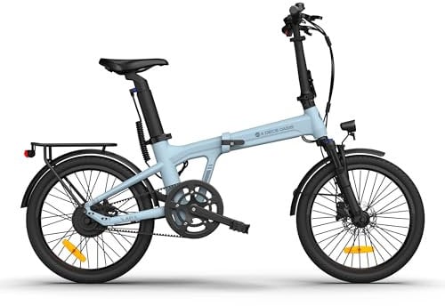 ADO E-Bike Air20Pro, E Fahrrad,BAFANG Bürstenloser Motor,klapprad e-Bike,Riemenantrieb,Dual-Modus-Umschaltung,e Bike 20 Zoll, 2 Gang, ADO Smart APP,3,5-Zoll-IPS-Display,ebike Damen/Herren (Blue)