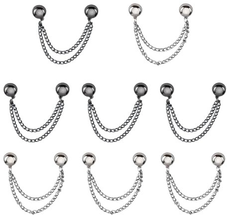 GUTERTOP 8 Stück Multifunktionale Magnetische Kleidungsclips, Ieistungsstarke Hijab Magnet mit Kette, Multi-Function Magnetic Clothing Clips für Kleidung, Hijab, Accessoires