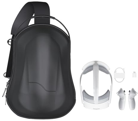 LiLiTok Bolsa para auriculares Pico 4 Ultra VR, mochila de viaje, bolsa de hombro portátil, funda rígida para gafas Pico 4 Ultra VR, controlador táctil, diadema y accesorios, Negro , Casual