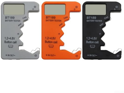 BT189 Batterietester LCD-Display, tragbares Design, kompatibel mit verschiedenen Batterien (grau)