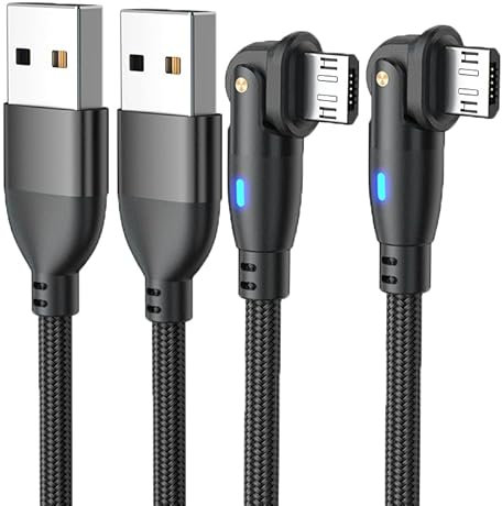 Micro USB Cable Android Charger Cable 2.4A Nylon Braided Fast Charging Cable for PS4, Samsung Galaxy S7 S6 S5 J7 J5 J6 J3, Note, LG, Nexus, Nokia, Xbox,HTC,Sony, Kindle Fire,and More (1.6ft*2)