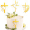 DazzJoy 3 Stück Cake Topper Taufe Kreuz, Acryl Firmung Tortendeko Taufe Mädchen, Gold, Firmung Deko Torten, Kommunion Tortendeko, Hochzeit, Babyparty