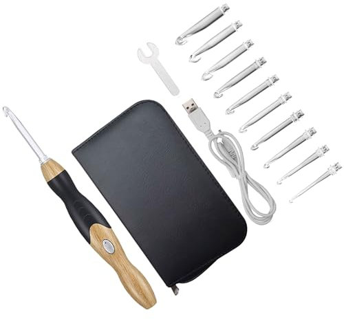 Häkelnadel-Set, beleuchtet, 2,5–8,0 mm, digitale Stricknadel, Häkelzubehör für Handwerk, 11 Stück