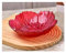Nordic Modern Q52 - Ciotola per frutta in vetro di cristallo, elegante piatto decorativo a forma di fiore perlato, per la decorazione della casa, colore: rosso, 19 x 4,8 cm