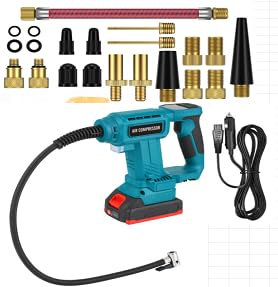 Compressore a batteria per Makita da 18 V (senza batteria), pompa ad aria portatile con manometro digitale, compressore d'aria elettrico per auto, moto, biciclette, palline sportive - stile B