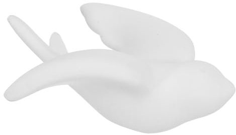 OHPHCALL Weiße Keramik Vogel-wanddekoration Fliegende Skulptur Wetterfest Einfache Montage Rustikale Und Moderne Wandkunst Für Wohnzimmer Garten Terrasse Kleine Rechte Ausführung