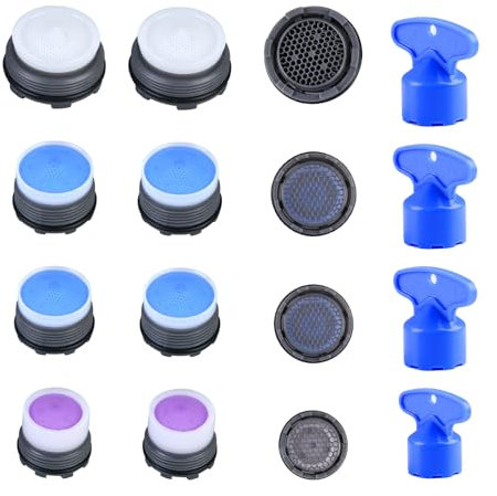 8 pezzi Getti per rubinetti, filtro rubinetto, 4 diverse dimensioni e 4 attacchi di aeratori per rubinetti, set di filtri per acqua filtrata, M18.5, M16.5, M21.5, M24