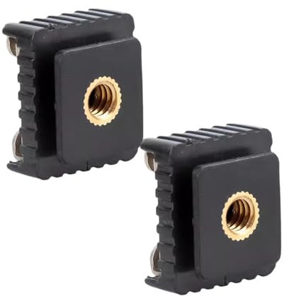 2 adaptadores de montaje de zapata caliente intermitente, adaptador de montaje de zapata fría y caliente, tornillo de 1/4 pulgadas para trípode de estudio y fotografía
