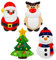 HoveeLuty Weihnachts-Squishies, 4-teiliges Set, Weihnachts-Stressbälle mit Weihnachtsmann, Schneemann, Elch, Weihnachtsbaum, süßes -Stressabbau-Spielzeug, weicher Stressball, Stressbälle in große