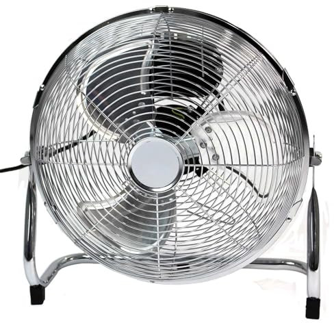 Actiasgear 12 inch High Velocity Metal Floor Fan | 3 Speed Settings with Tilt Function (Silver)