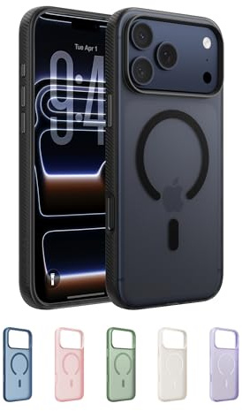 Belkin SheerForce Grip iPhone 17 Pro Max Hülle MagSafe Kompatible Handyhülle mit Rutschfesten Rändern, iPhone Schutzhülle, Magnetisch, Transparent, Dünn und Stoßfest – Schwarz