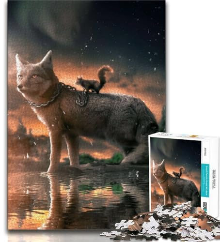 Puzzles für Erwachsene Das böse Eichhörnchen Puzzles für Teenager 1000 Teile Dekomprimierendes intellektuelles Lernspielzeug Geburtstagsgeschenk Geschenke (50x75cm)
